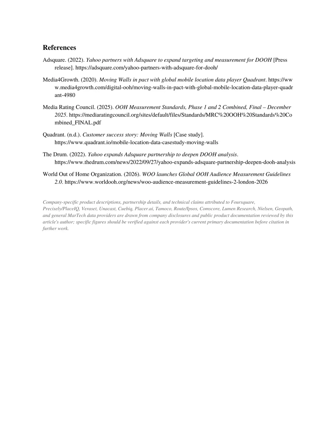 Page 15 of 15 of The Hidden Data Infrastructure Behind Modern OOH. The text of this page is in the Read online view.