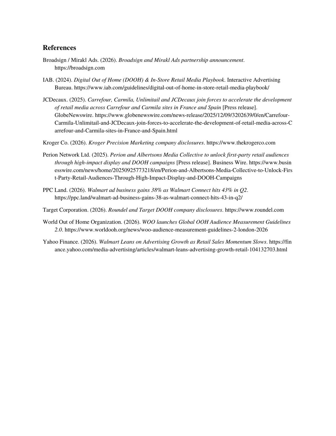Page 11 of 11 of OOH and Retail Media. The text of this page is in the Read online view.