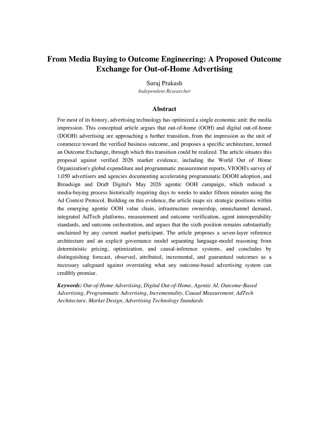 Page 1 of 17 of From Media Buying to Outcome Engineering. The text of this page is in the Read online view.