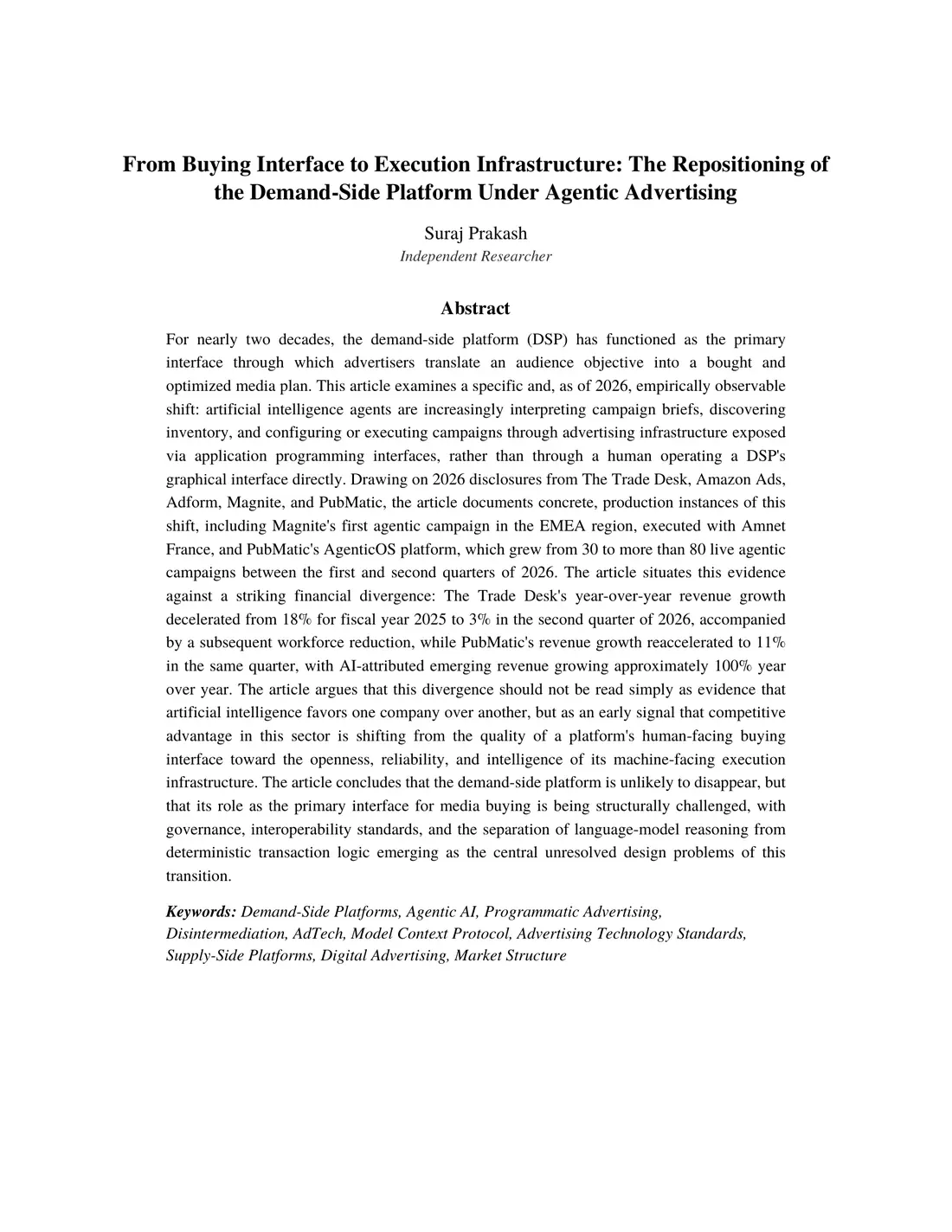 Page 1 of 13 of From Buying Interface to Execution Infrastructure. The text of this page is in the Read online view.